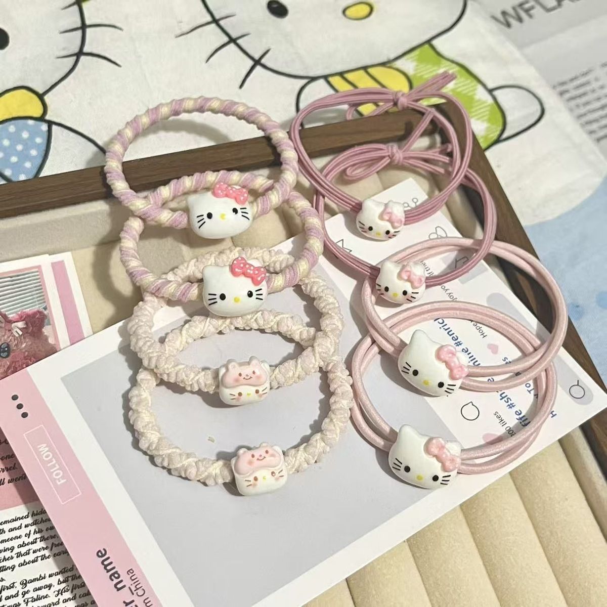 Hair Band Elastic - Cute Hello Kitty Pink Ins Bow