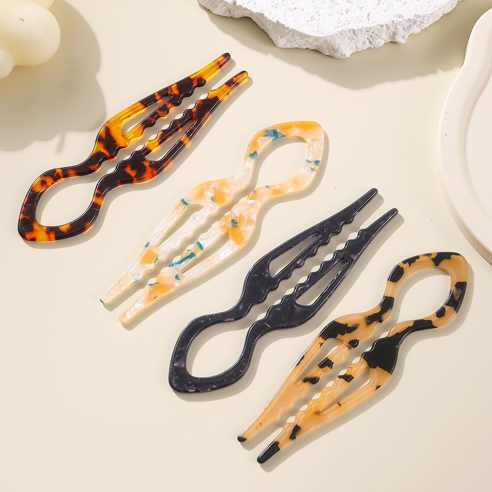 U-Shaped Hair Sticks Tortoises - Hair Fork Stick avaliação e preço