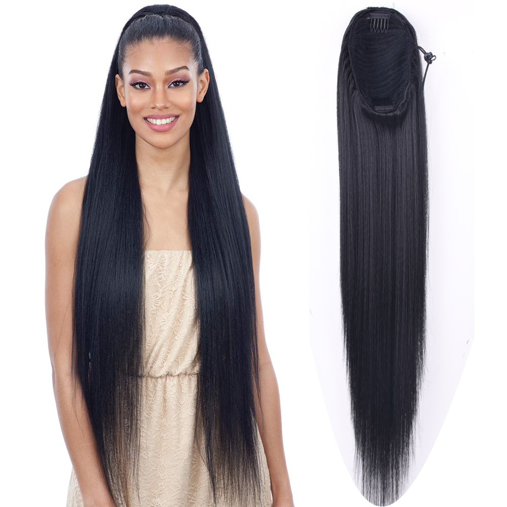 30inch Long Afro Puff Yaki Str - Hair Band Elastic avaliação e preço