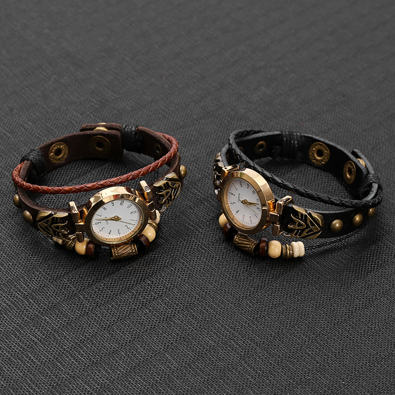 Vintage Leather Quartz Watch H - Women Accessories Pk avaliação e preço