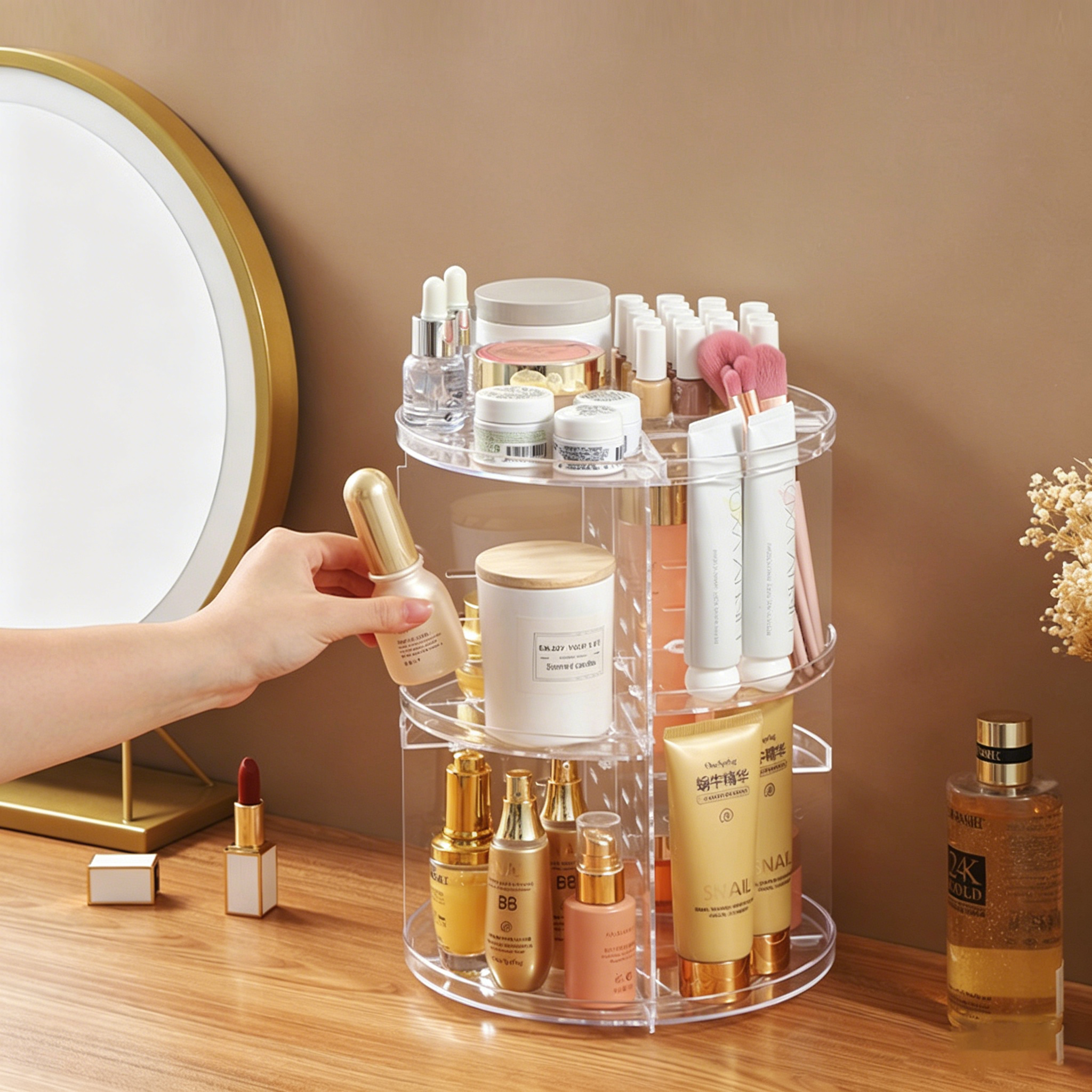360-Degree Rotating Cosmetic S - Women Accessories List avaliação e preço