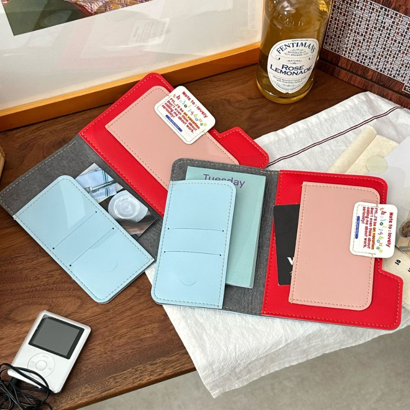 Ins Color Block Passport Holde - Women Accessories List avaliação e preço