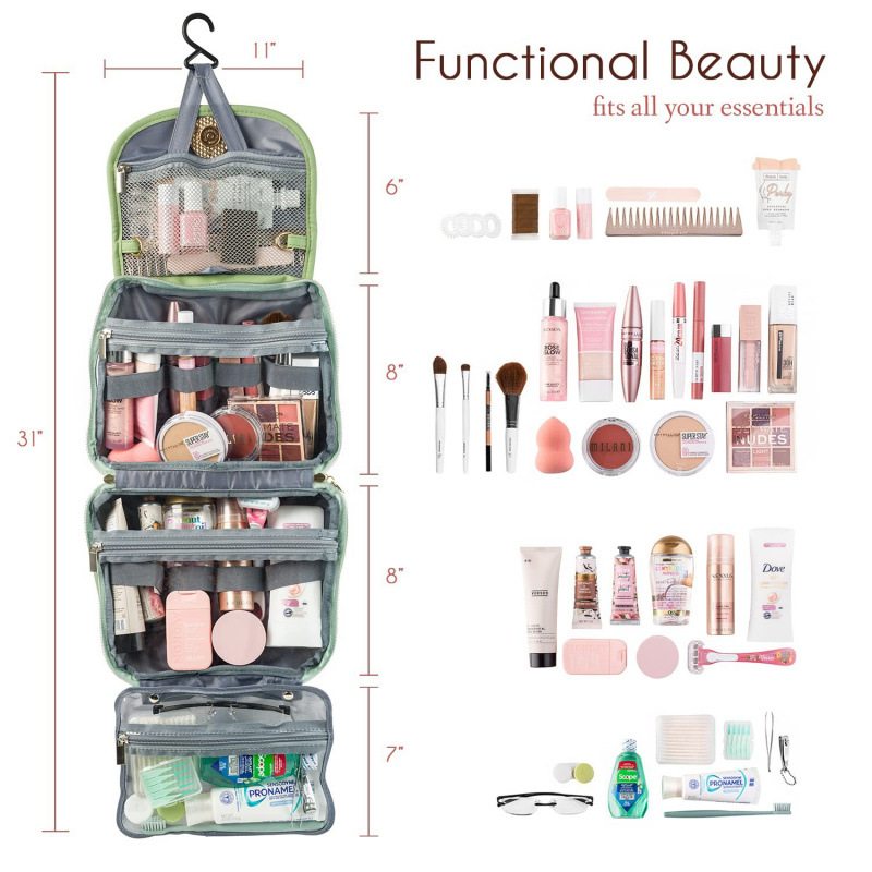 Waterproof Toiletry Bag Hangin - Women Accessories List avaliação e preço