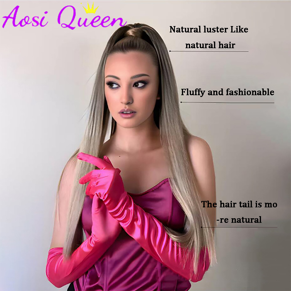 AOSI  Wig Ponytail Female 2024 - Hair Band Elastic avaliação e preço