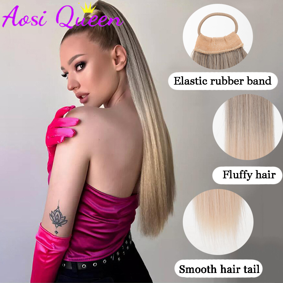 AOSI  Wig Ponytail Female 2024 - Hair Band Elastic avaliação e preço