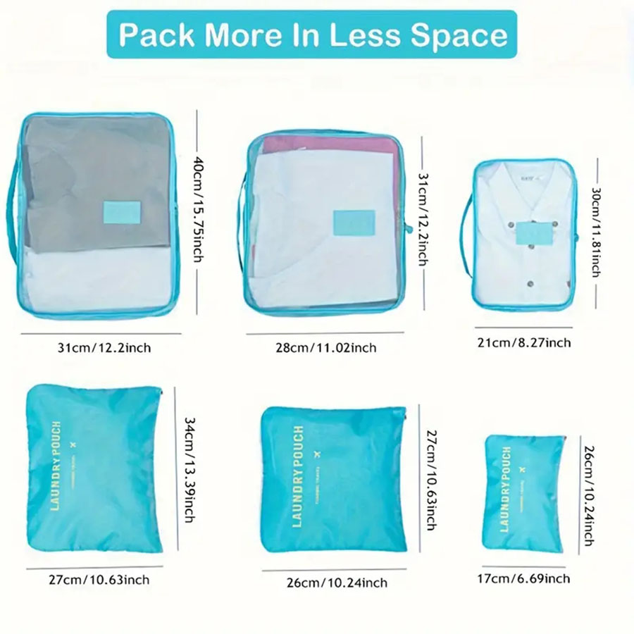 6pcs Travel Organizer Storage  - Women Accessories List avaliação e preço
