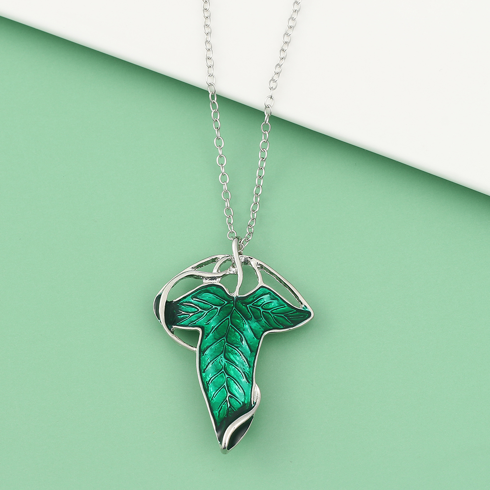 Vintage Green Leaf Pendant Nec - Women'S Vintage Accessories avaliação e preço