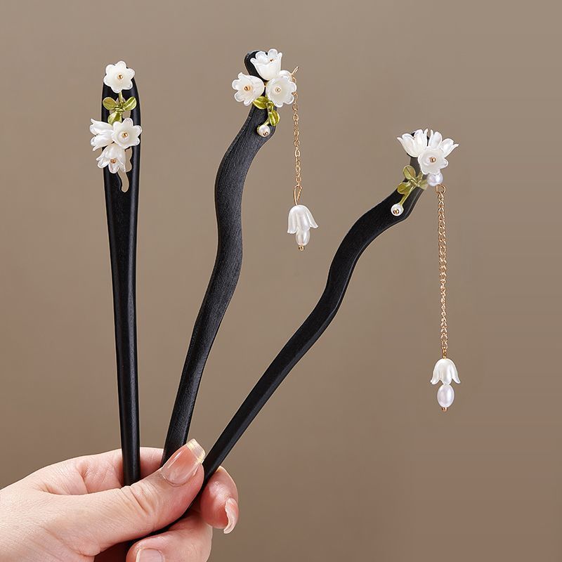 Wooden Flower Hairpin Vintage  - Hair Fork Stick avaliação e preço