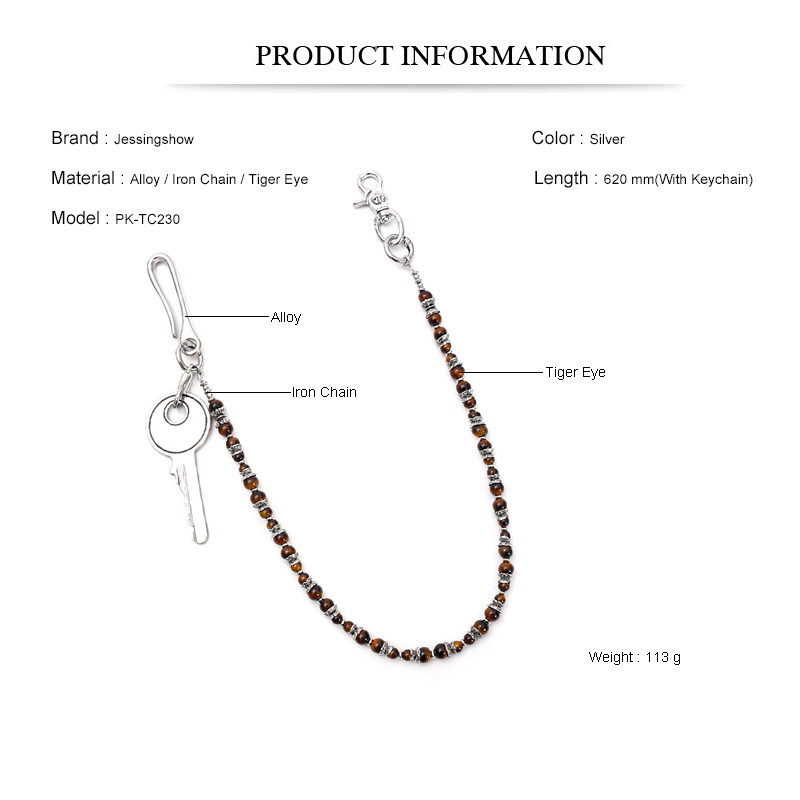 Hip Hop Punk Tiger Eye Beaded  - Women Accessories Pk avaliação e preço
