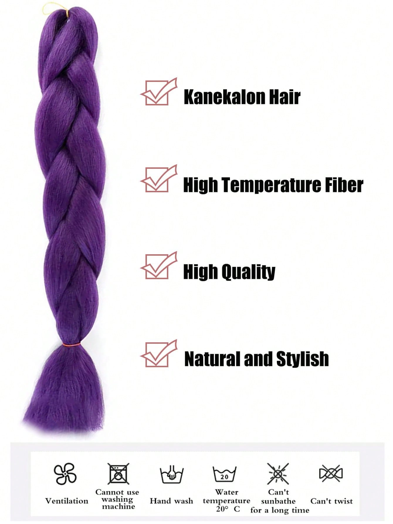 24-Inch Purple Ponytail Hair E - Hair Band Elastic avaliação e preço