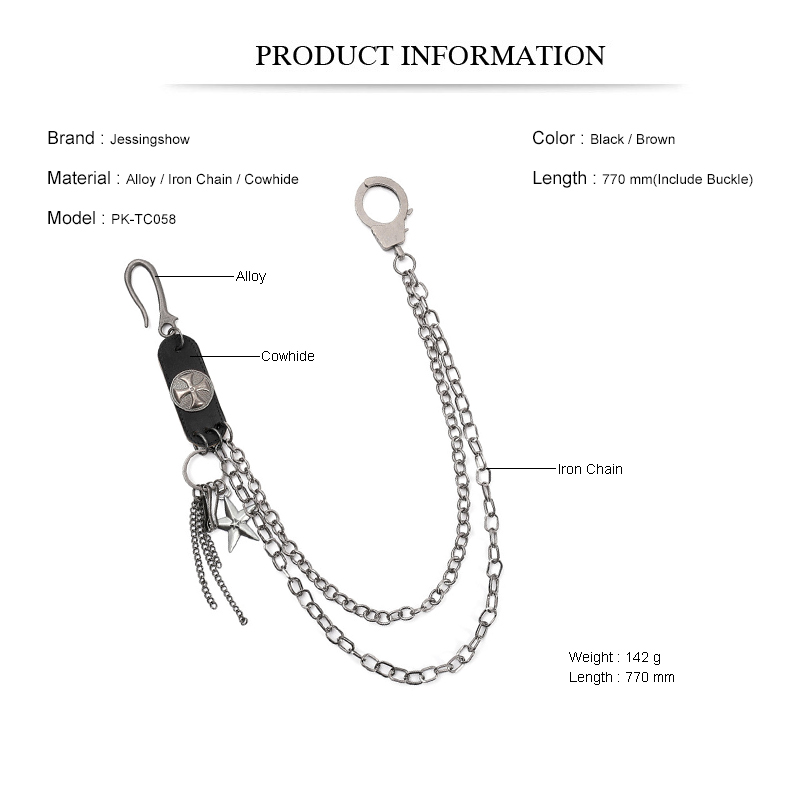 Punk Steet Cowhide Keychains C - Women Accessories Pk avaliação e preço