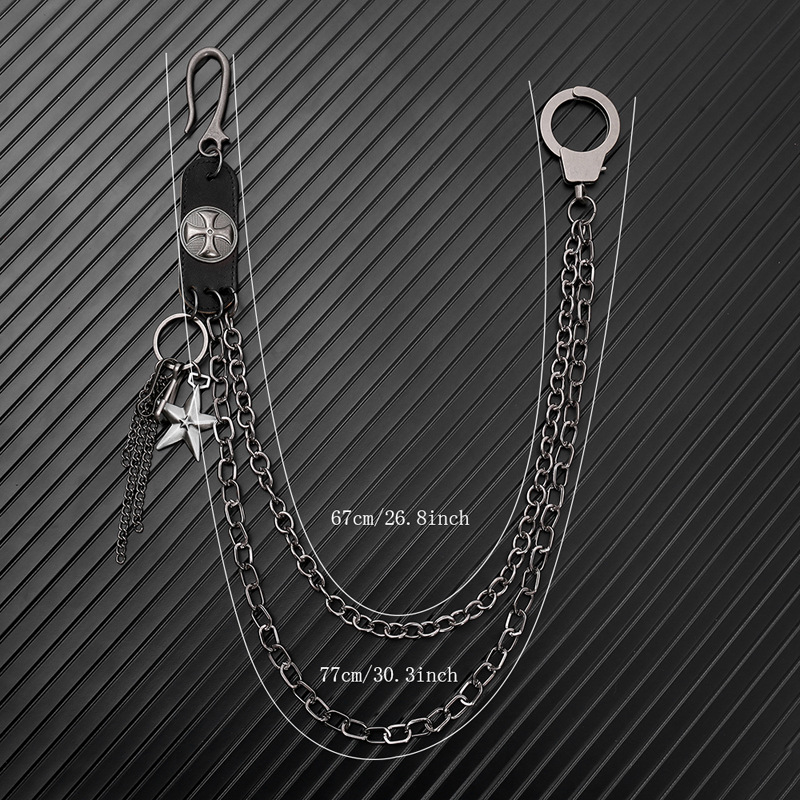 Punk Steet Cowhide Keychains C - Women Accessories Pk avaliação e preço