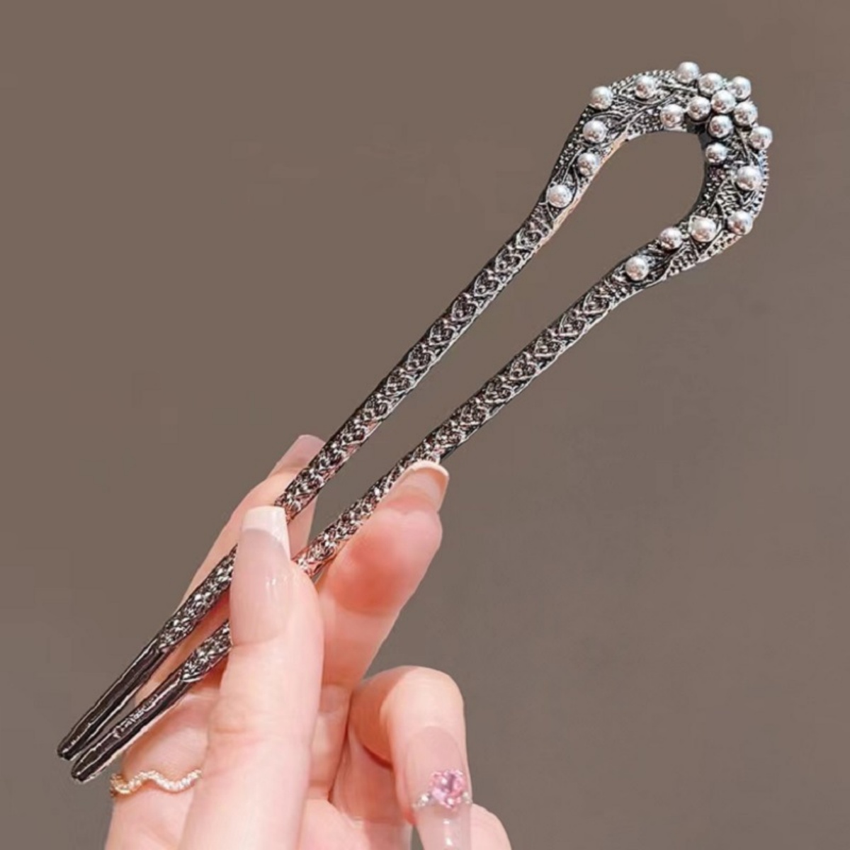 New Pearl U Shaped Hairpin For - Hair Fork Stick avaliação e preço