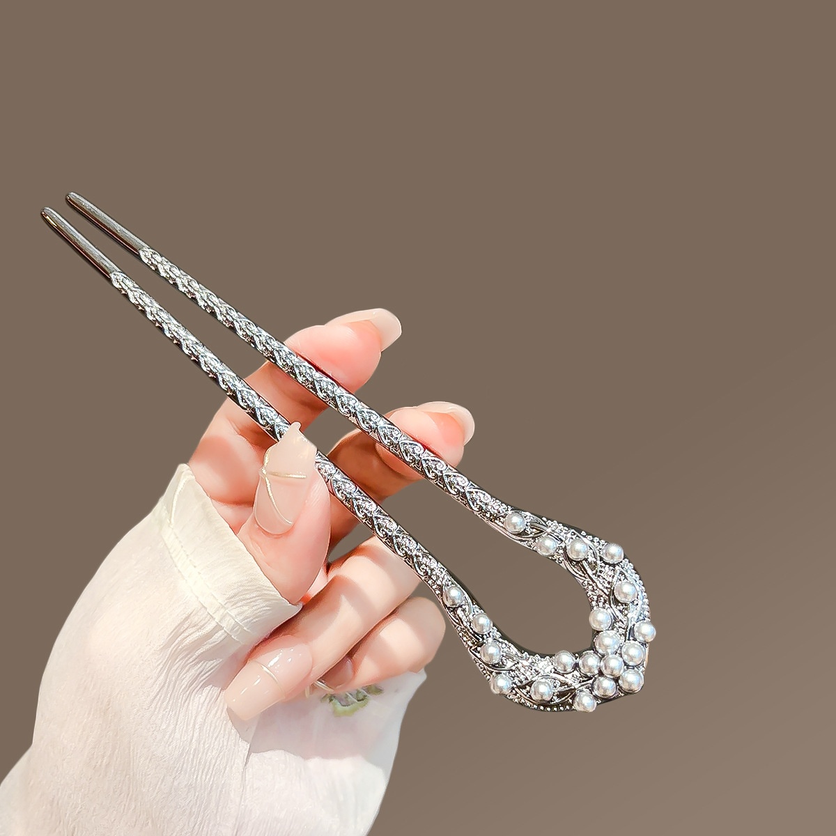 New Pearl U Shaped Hairpin For - Hair Fork Stick avaliação e preço