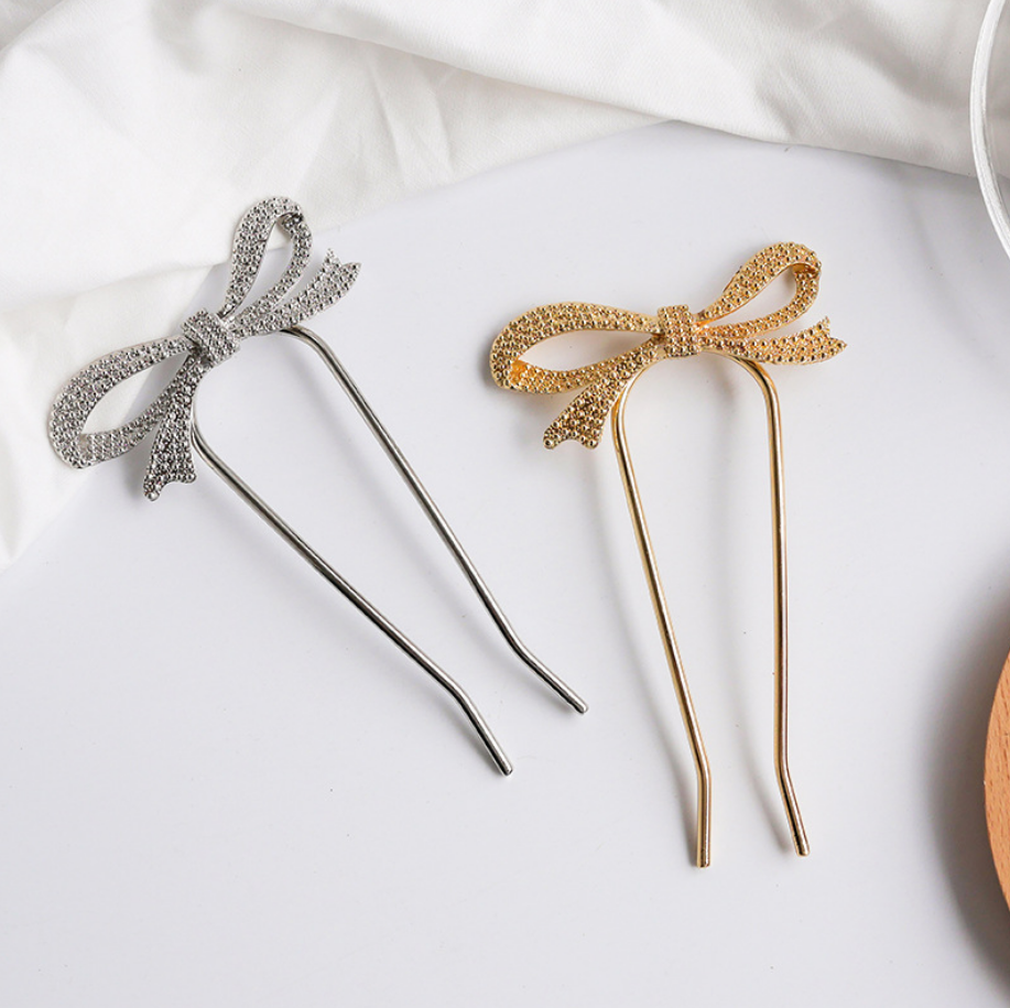 Elegant Women Bowknot Hairpins - Hair Fork Stick avaliação e preço