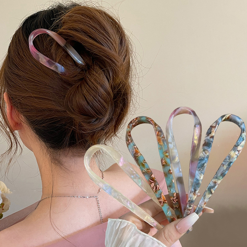 U-Shaped Hair Sticks Acetate A - Hair Fork Stick avaliação e preço