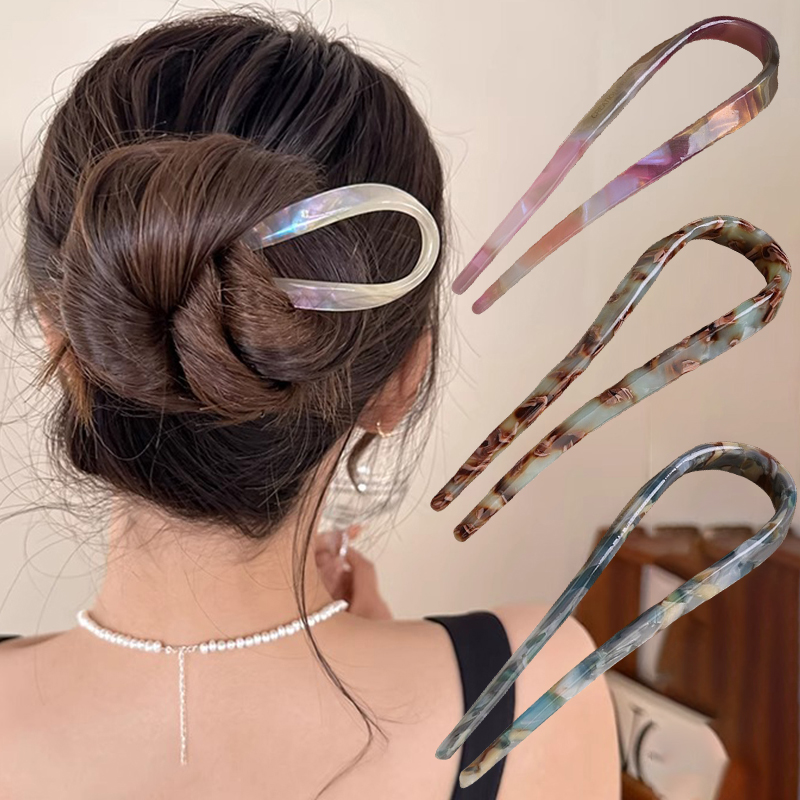 U-Shaped Hair Sticks Acetate A - Hair Fork Stick avaliação e preço