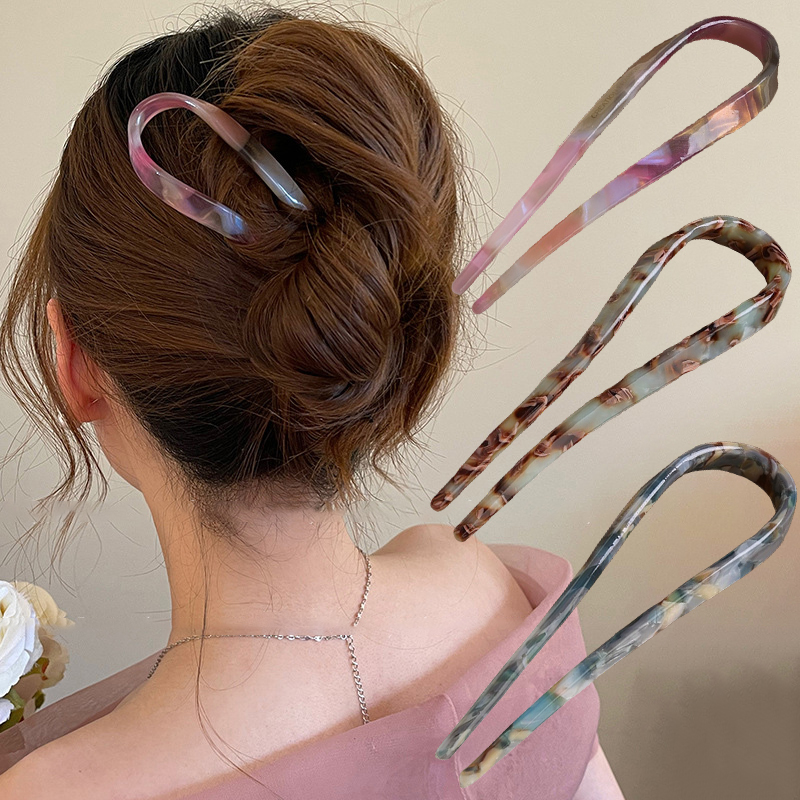 U-Shaped Hair Sticks Acetate A - Hair Fork Stick avaliação e preço