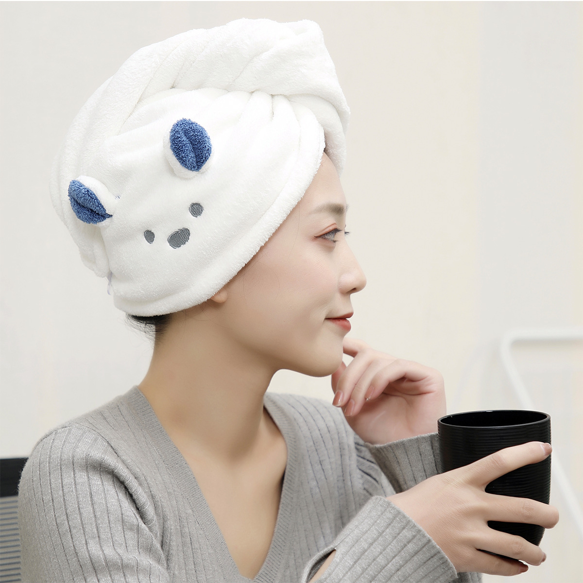 Hair Towel Cartoon Cute Absorb - Hair Band Elastic avaliação e preço