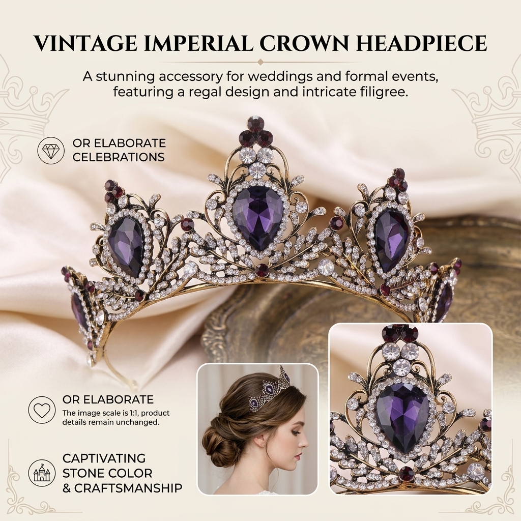 Crown Headpiece Lightweight Ba - Women'S Vintage Accessories avaliação e preço