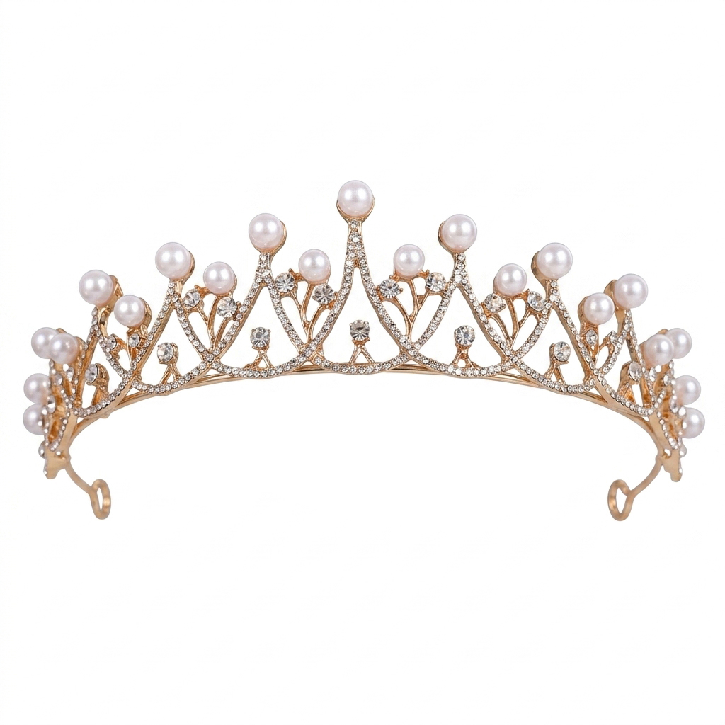 Bridal Crown Headpiece Pearl L - Women'S Vintage Accessories avaliação e preço