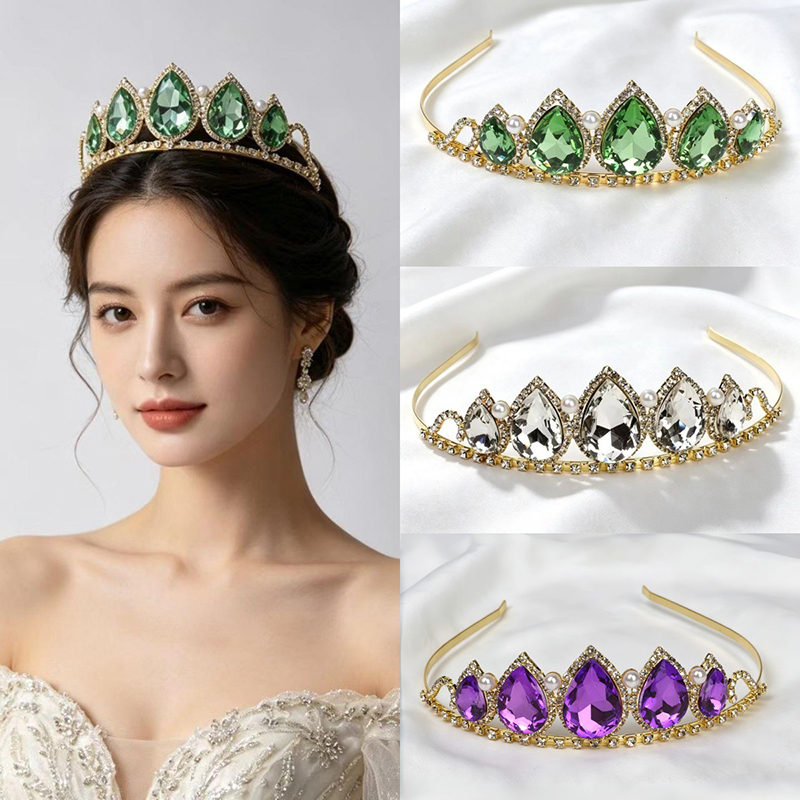 Green Water Drop Rhinestone Cr - Women'S Vintage Accessories avaliação e preço