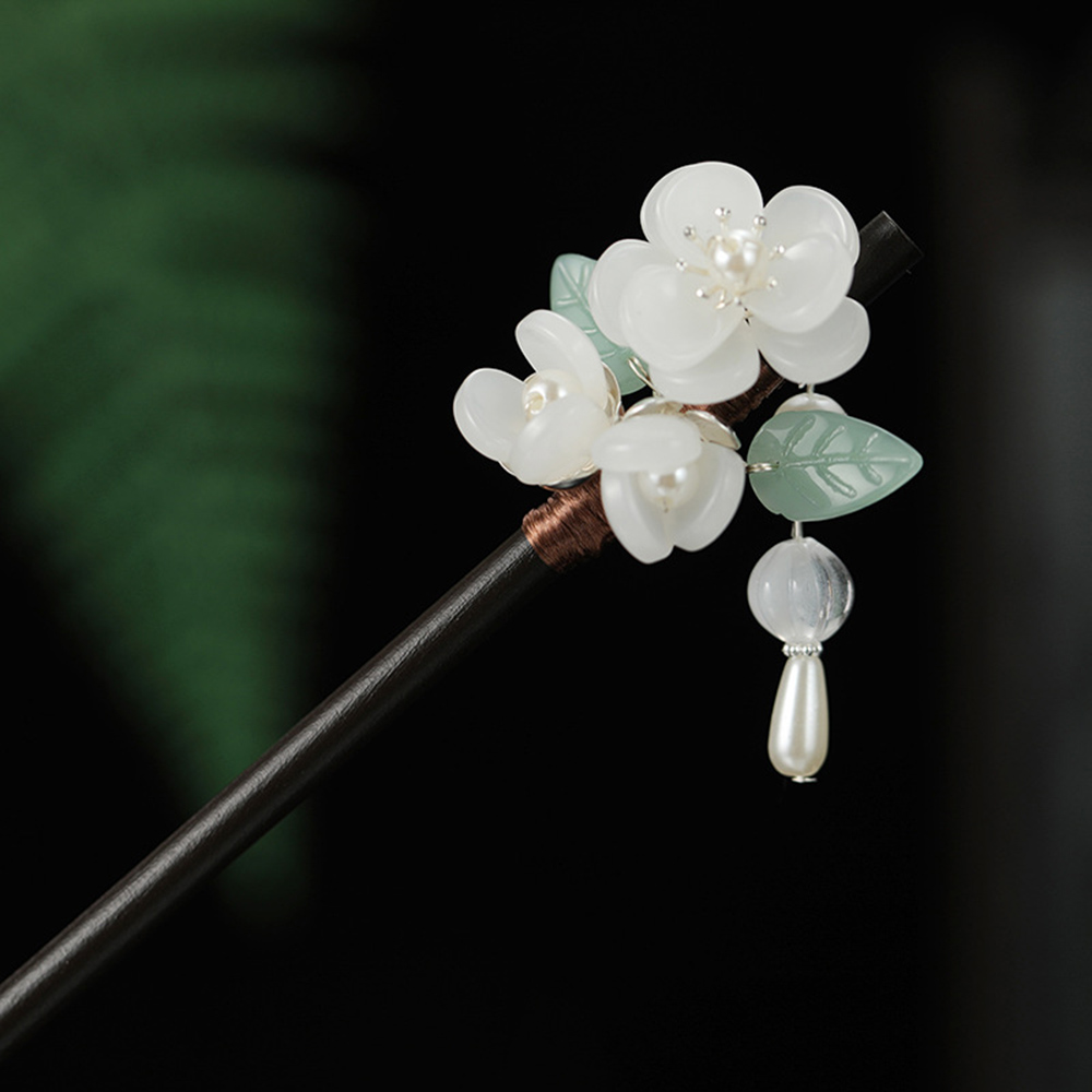 Retro Flower Hairpin With Pear - Hair Fork Stick avaliação e preço