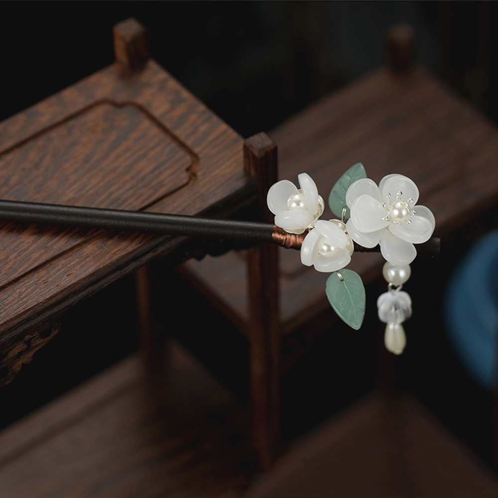 Retro Flower Hairpin With Pear - Hair Fork Stick avaliação e preço