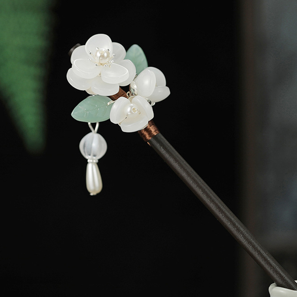 Retro Flower Hairpin With Pear - Hair Fork Stick avaliação e preço